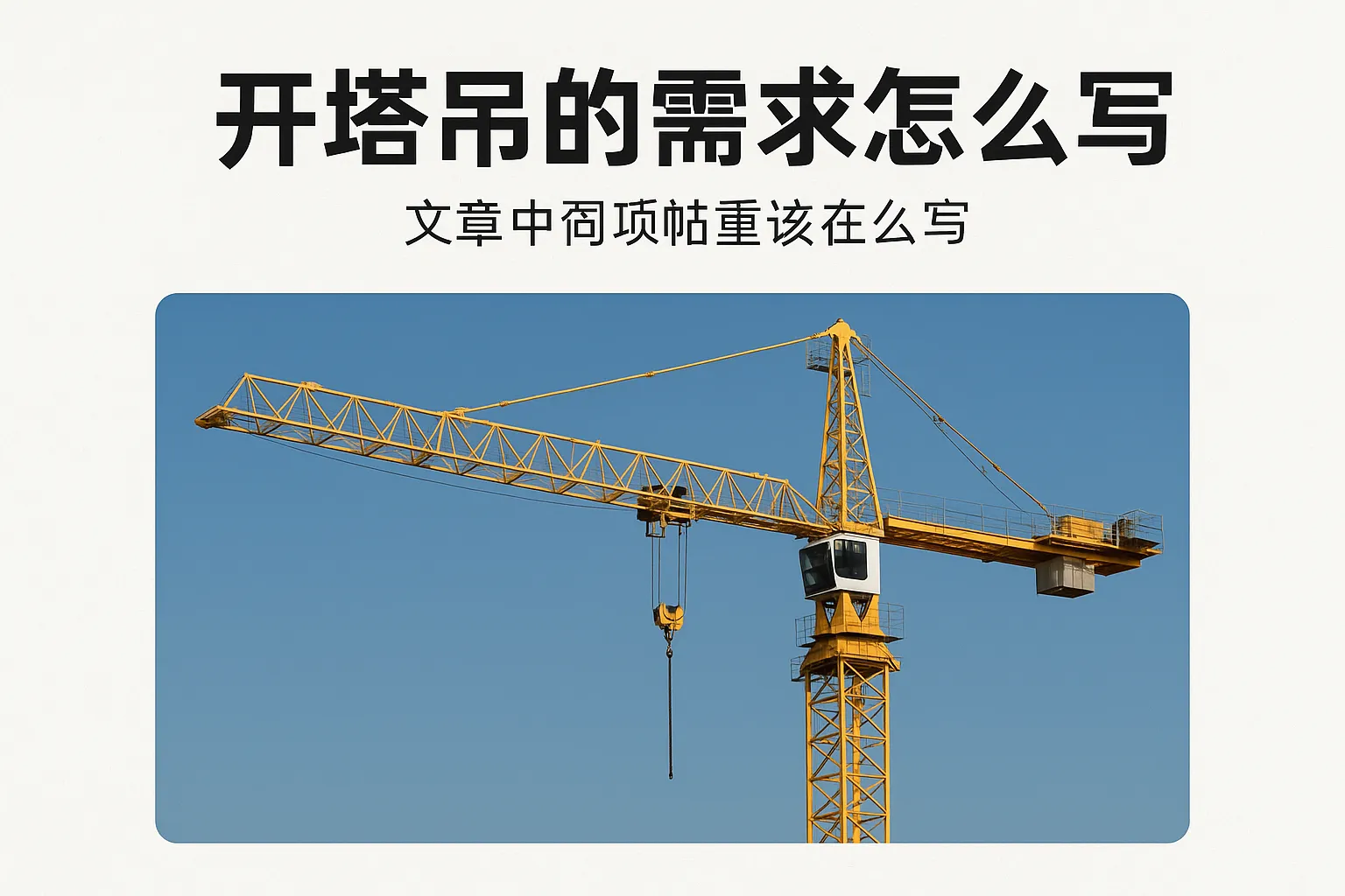 开塔吊的需求怎么写