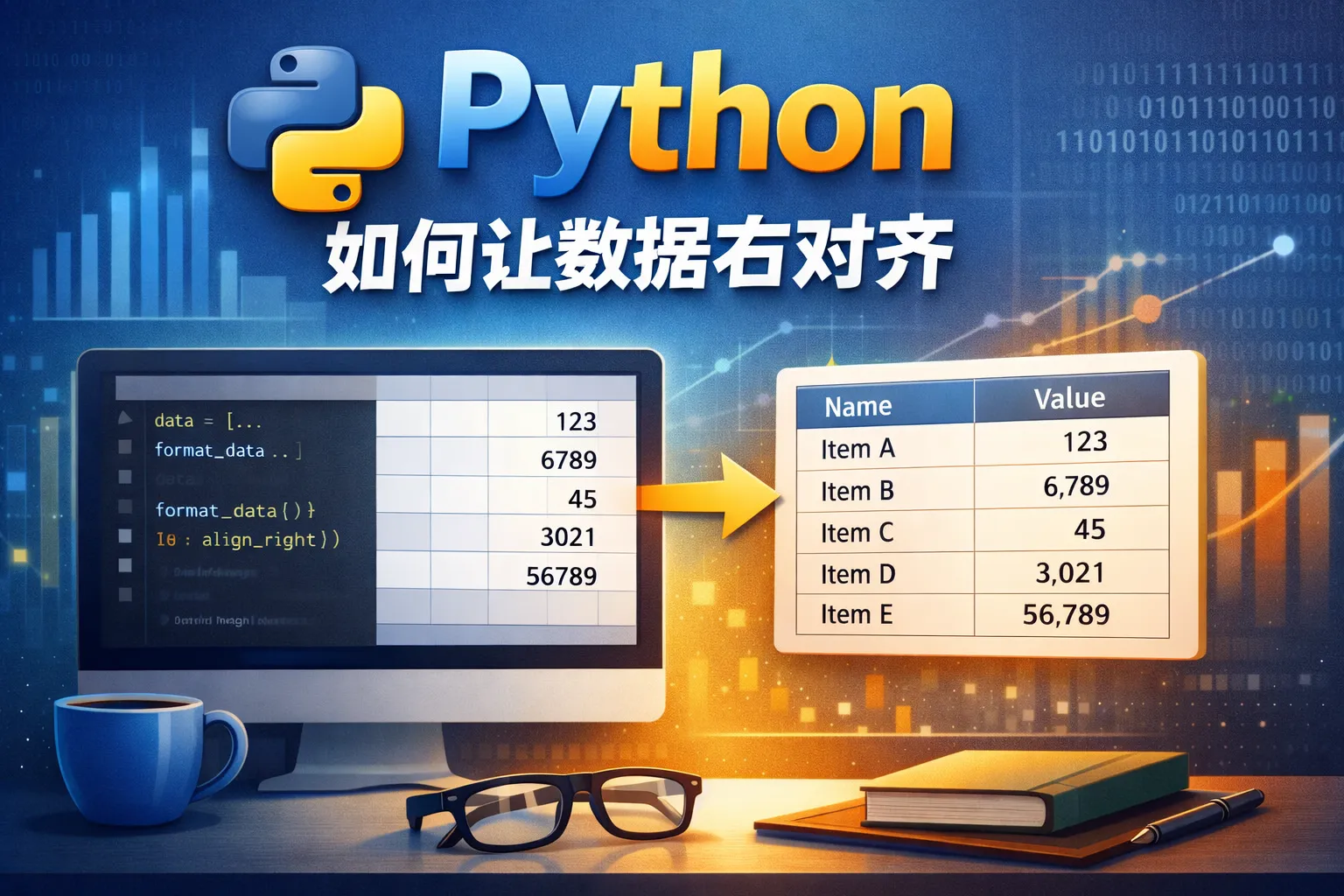 python如何让数据右对齐