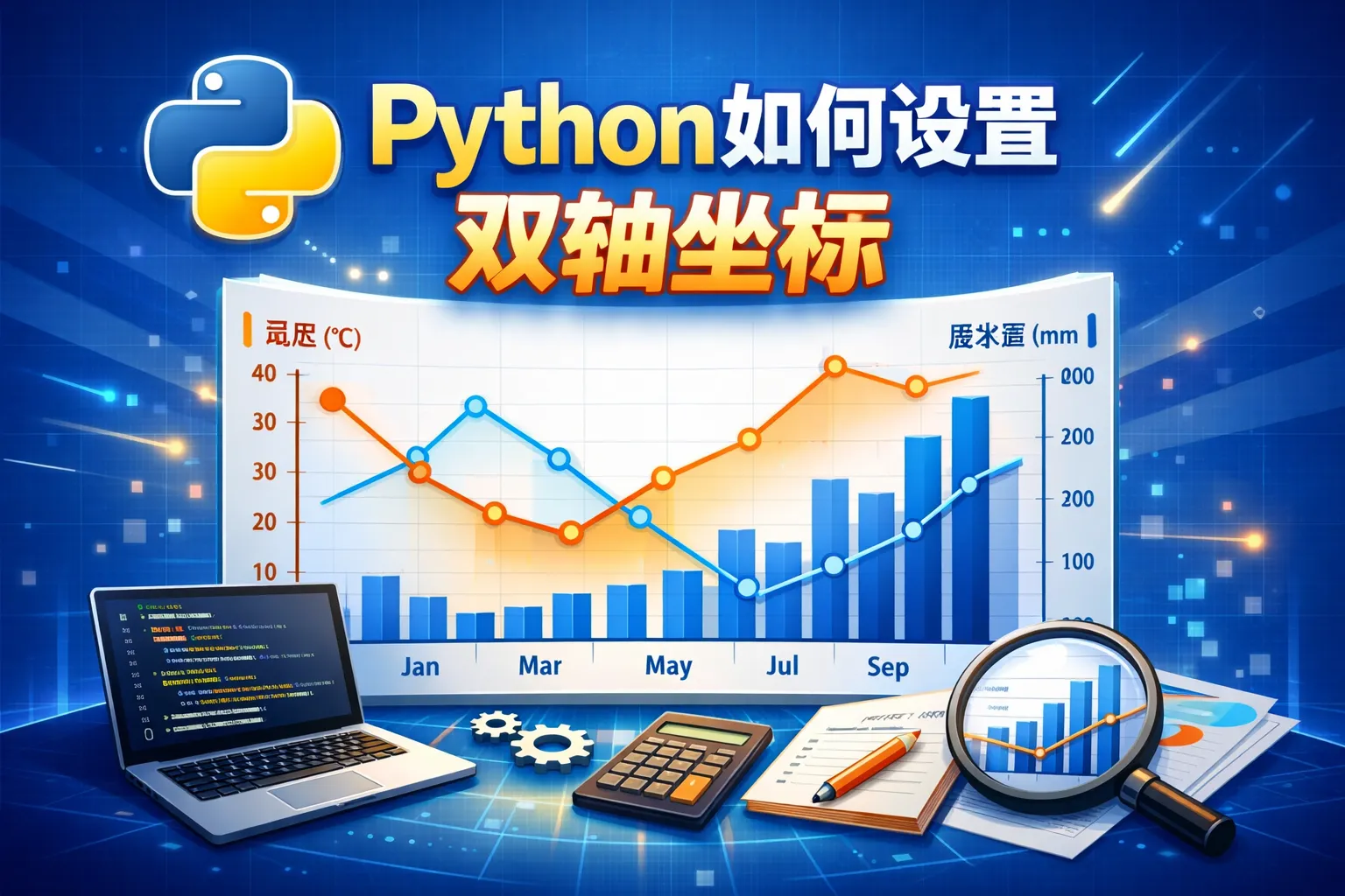 python如何设置双轴坐标