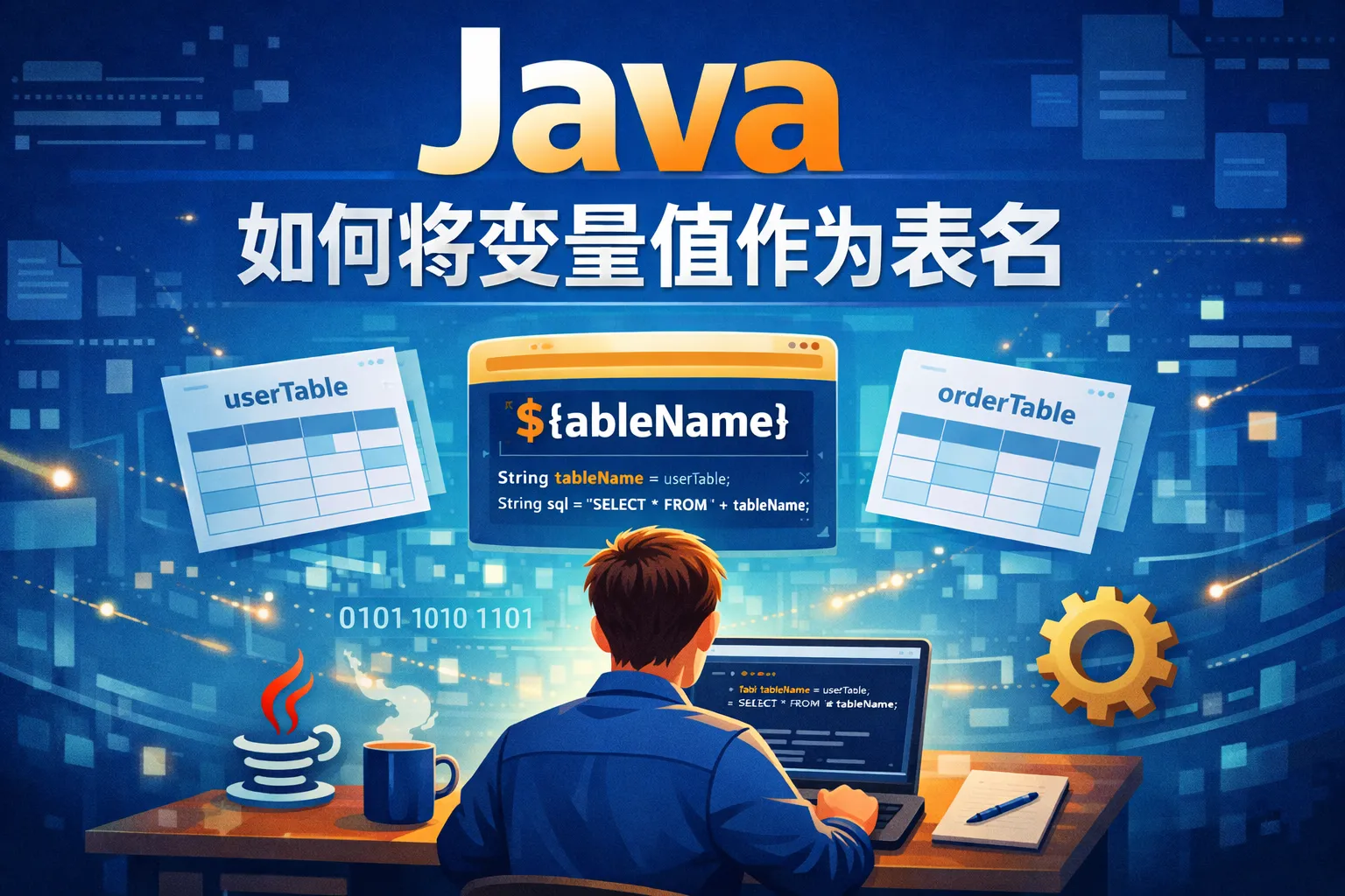 java如何将变量值作为表名