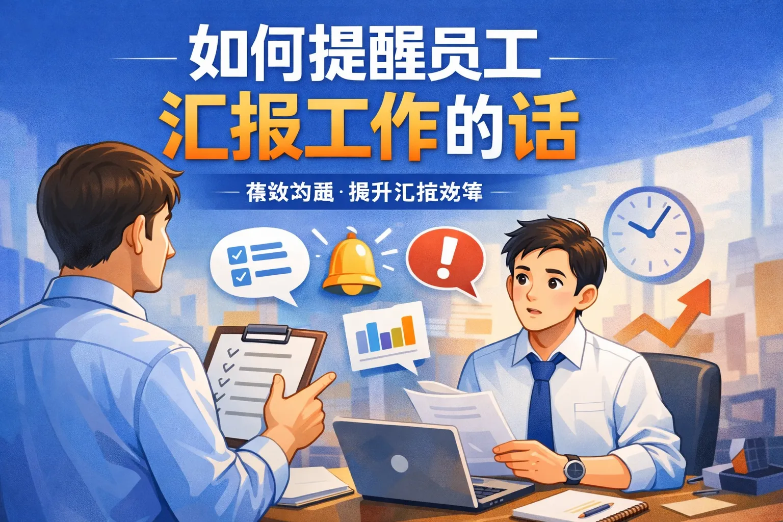 如何提醒员工汇报工作的话