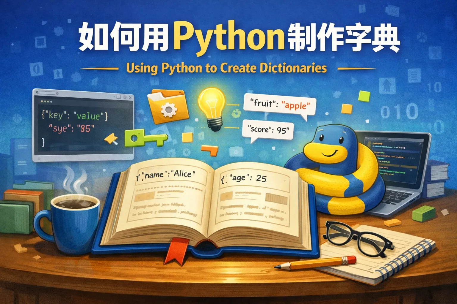 如何用python制作字典