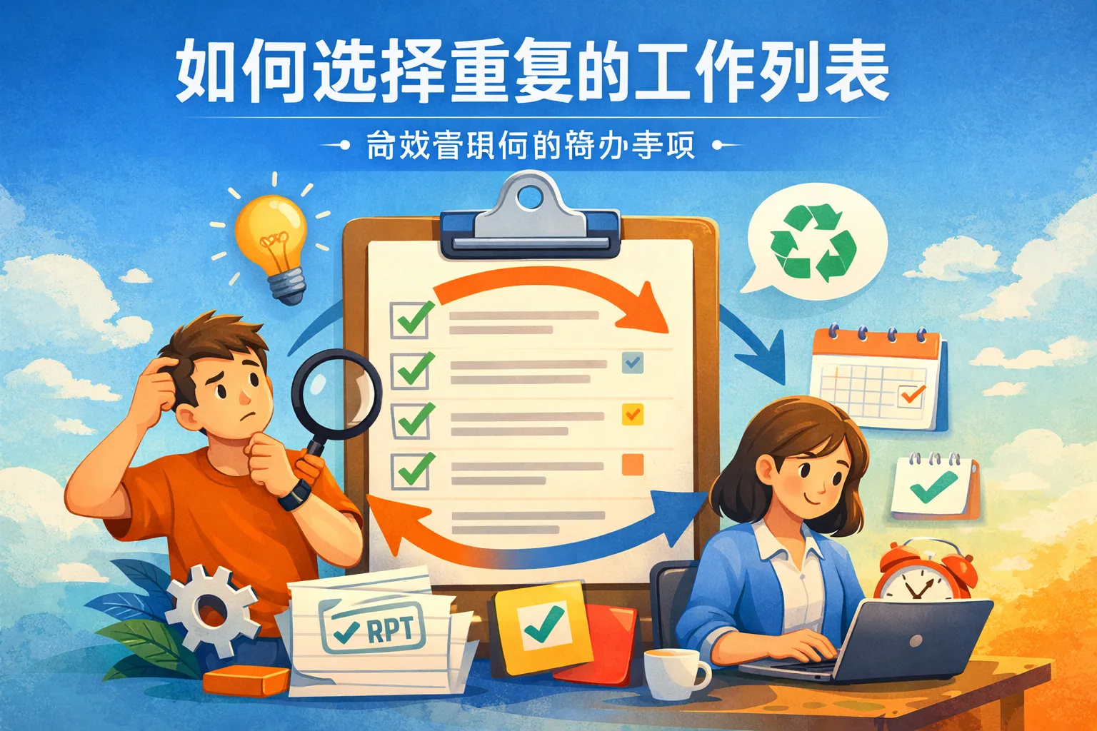 如何选择重复的工作列表