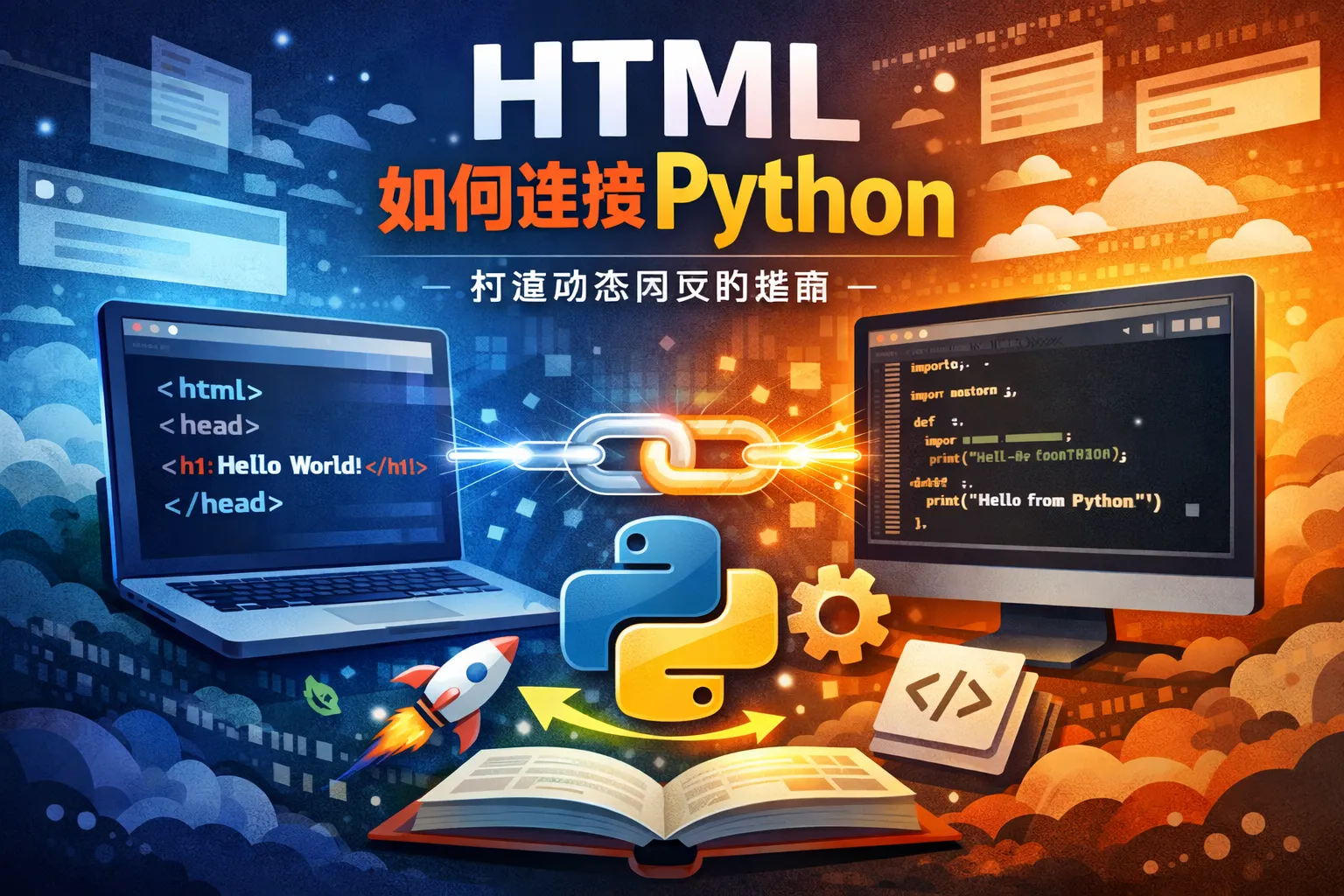 html如何连接python