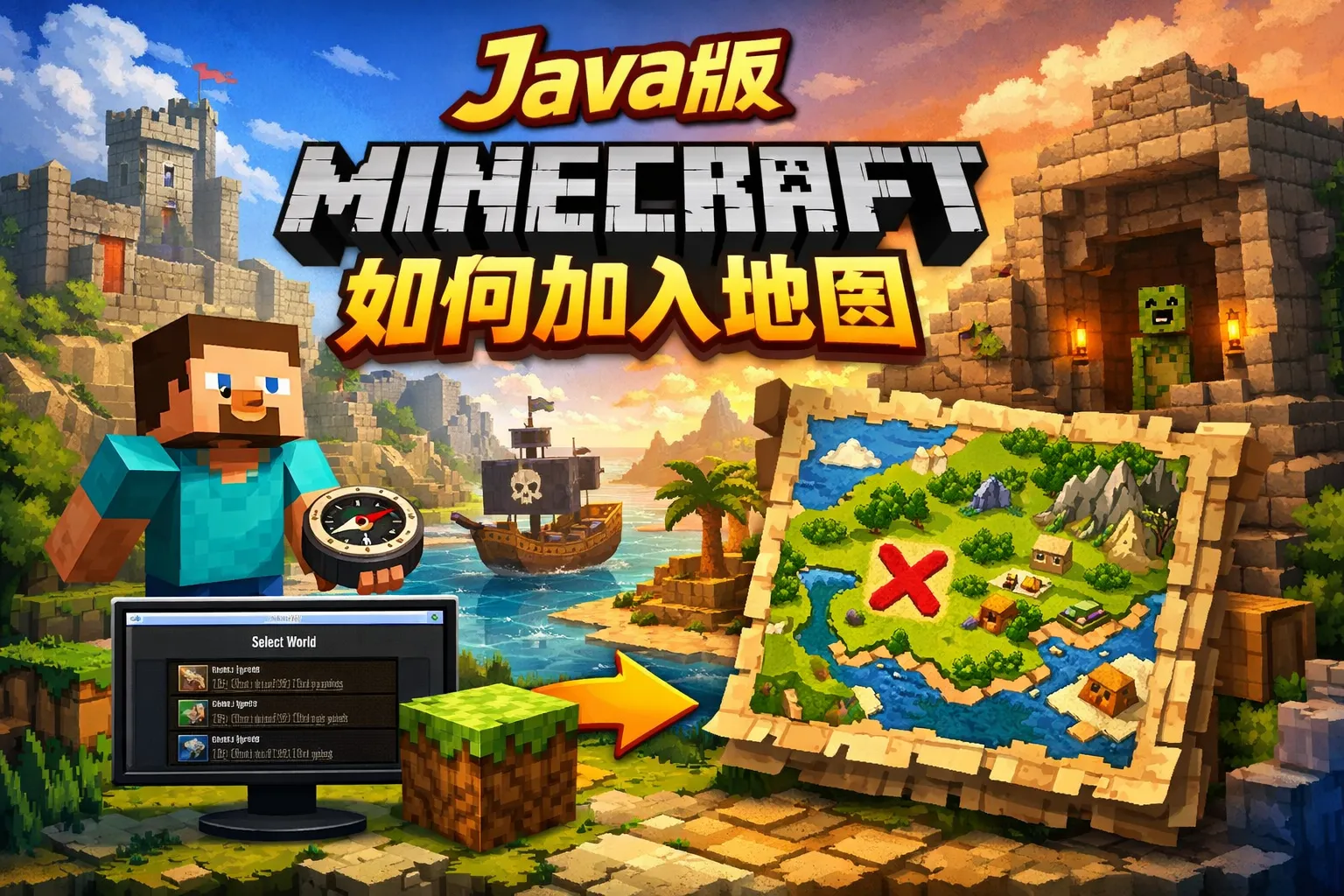 java版minecraft如何加入地图
