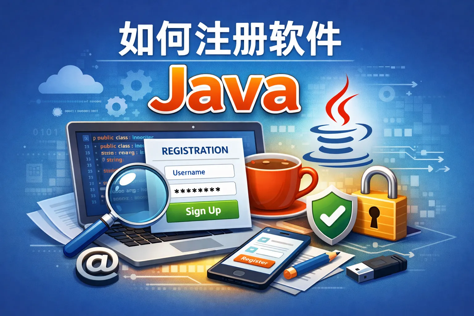 如何注册软件java