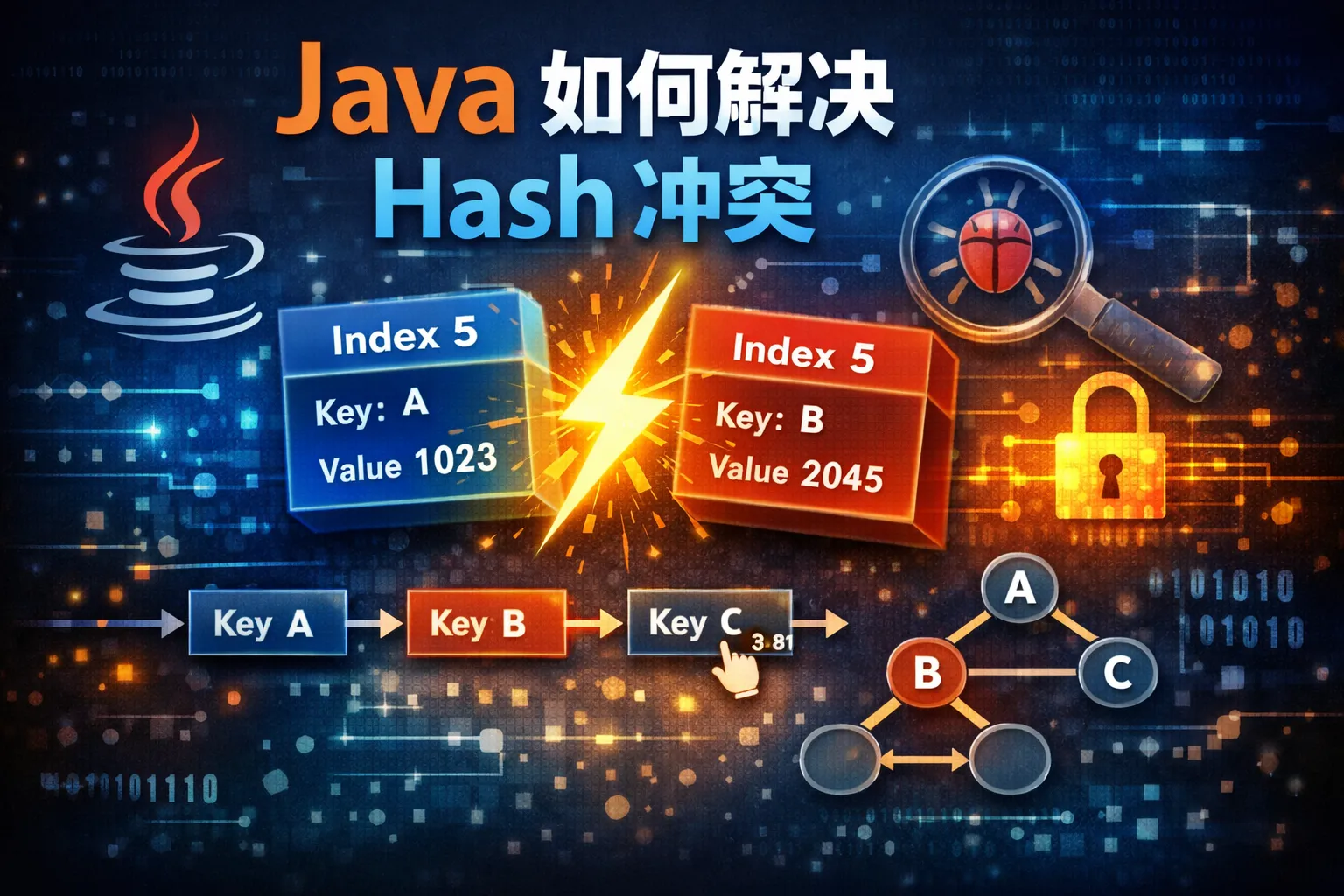 java如何解决hash冲突