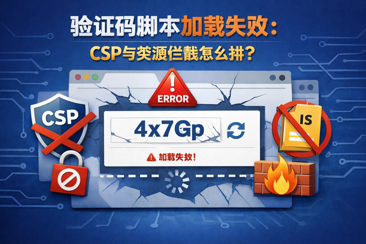 验证码脚本加载失败:CSP与资源拦截怎么排