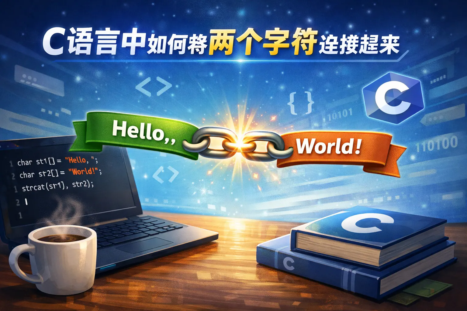 C语言中如何将两个字符串连接起来