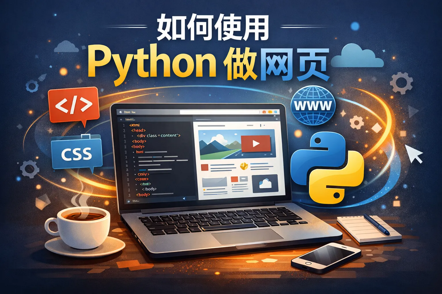 如何使用python做网页