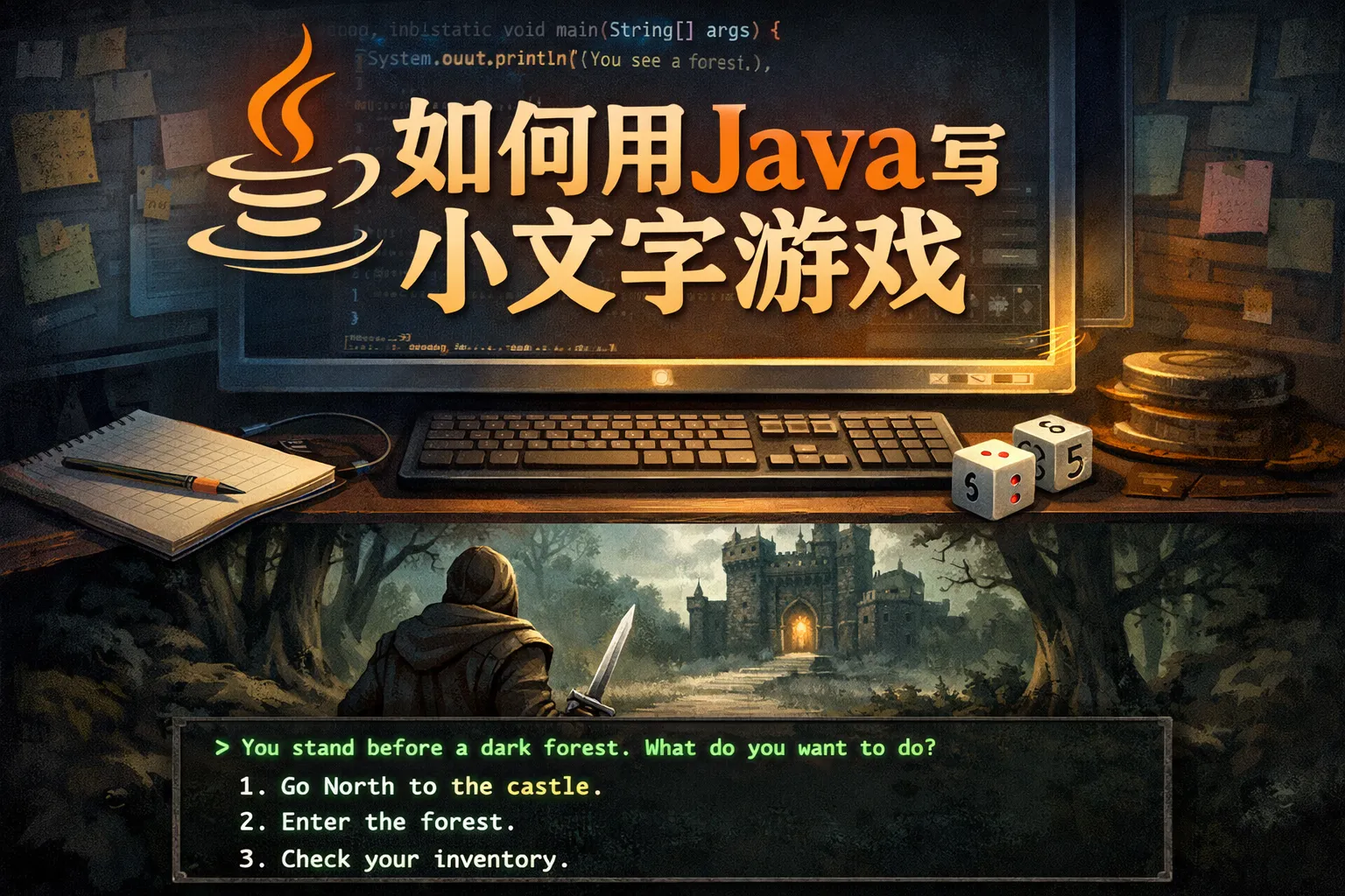 如何用java写小文字游戏