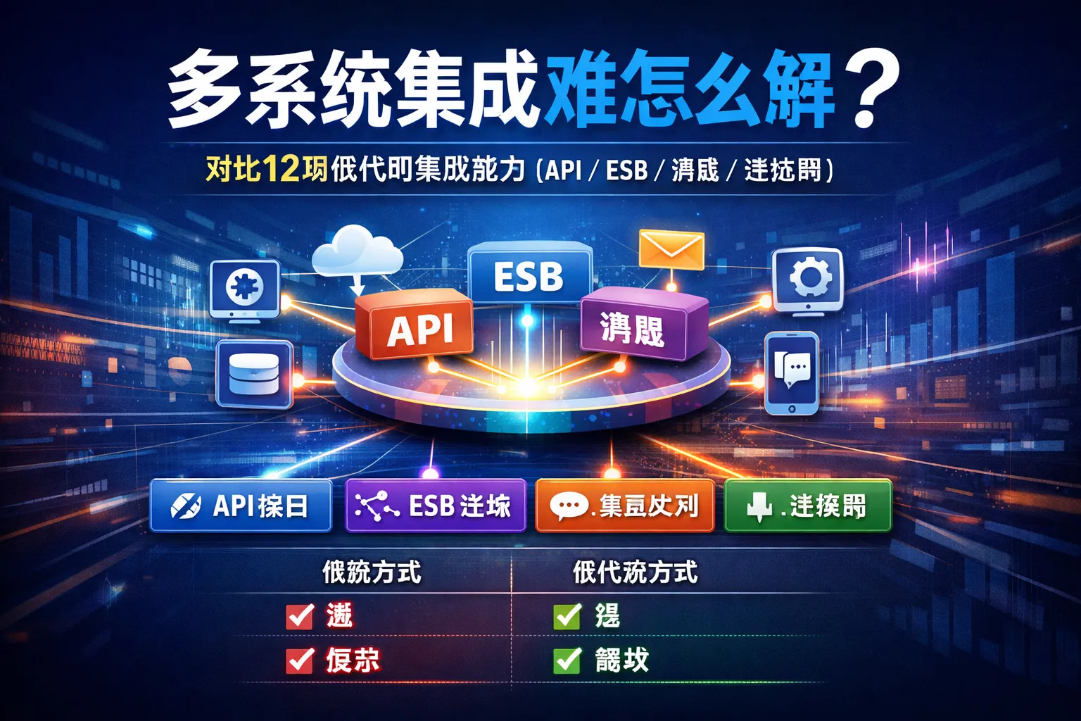 多系统集成难怎么解?对比12项低代码集成能力(API/ESB/消息/连接器)