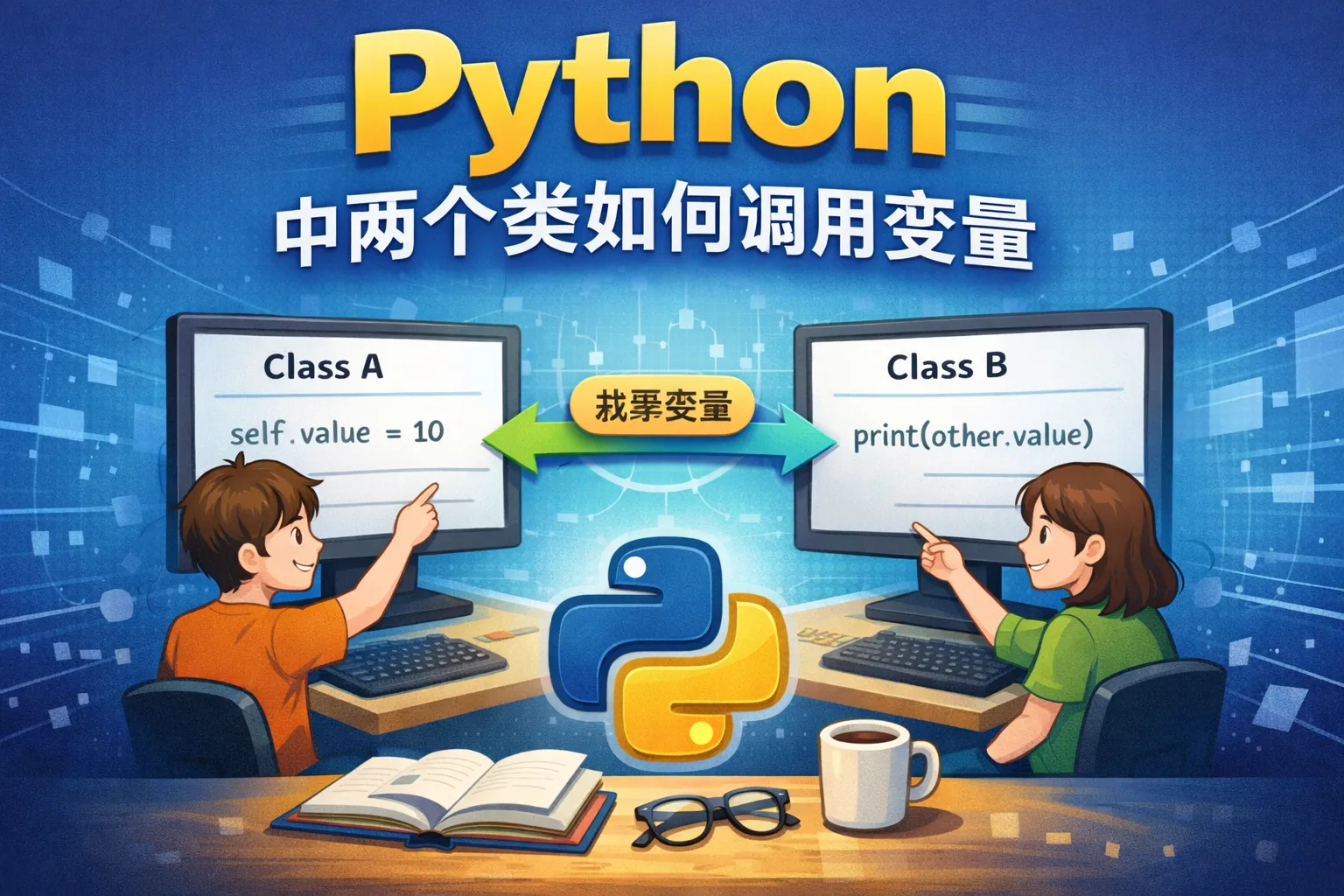 python中两个类如何调用变量