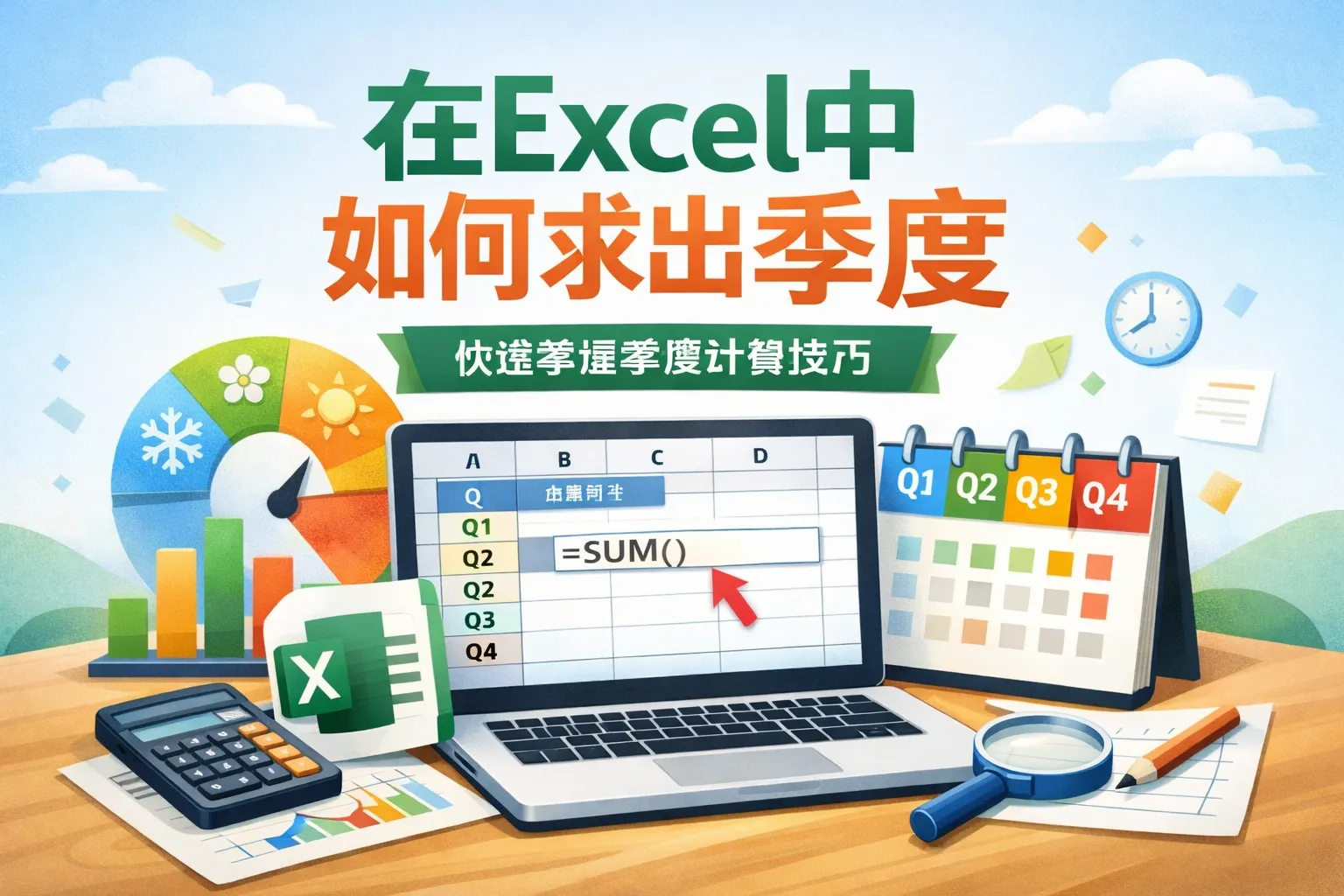 在excel中如何求出季度