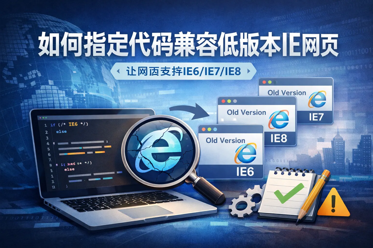 如何指定代码兼容低版本ie网页