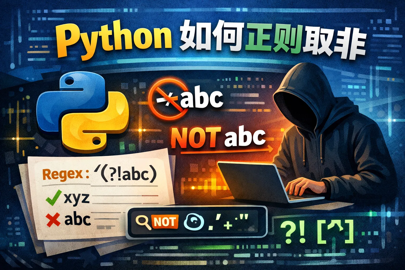 python 如何正则取非