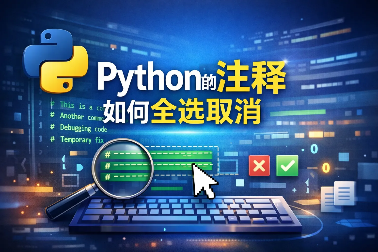 python的注释如何全选取消