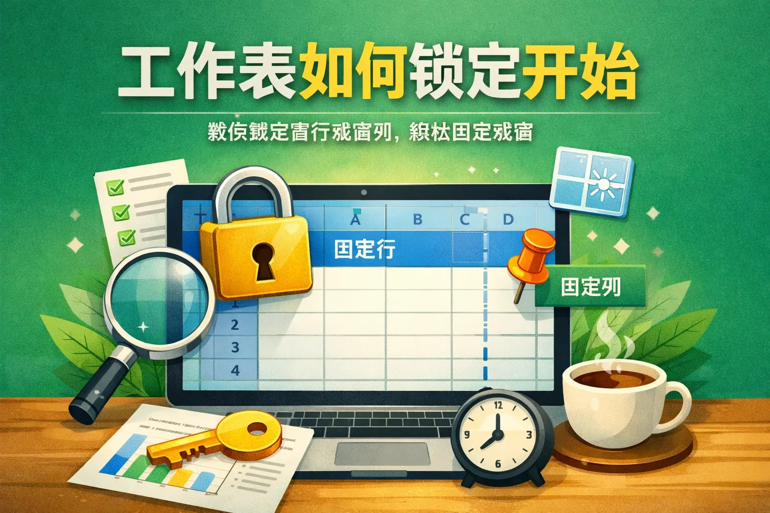 工作表如何锁定开始