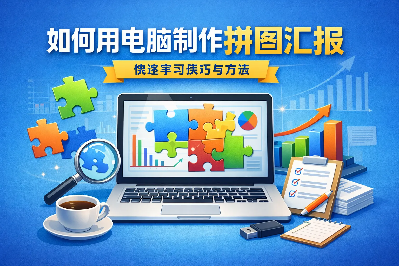 如何用电脑制作拼图汇报