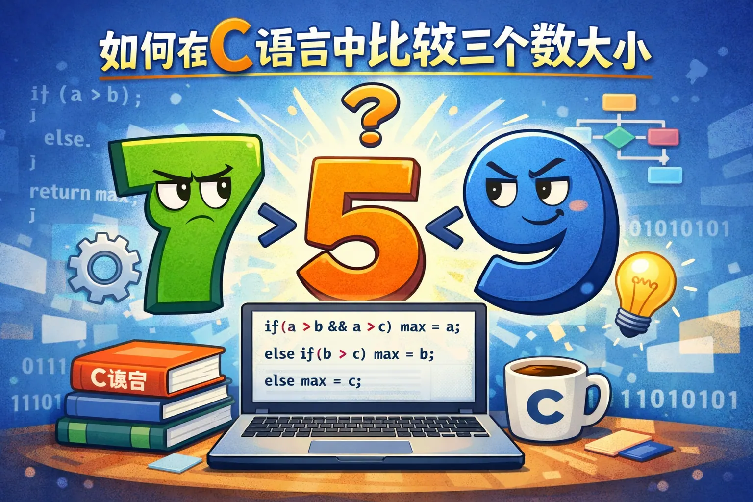 如何在c语言中比较三个数大小