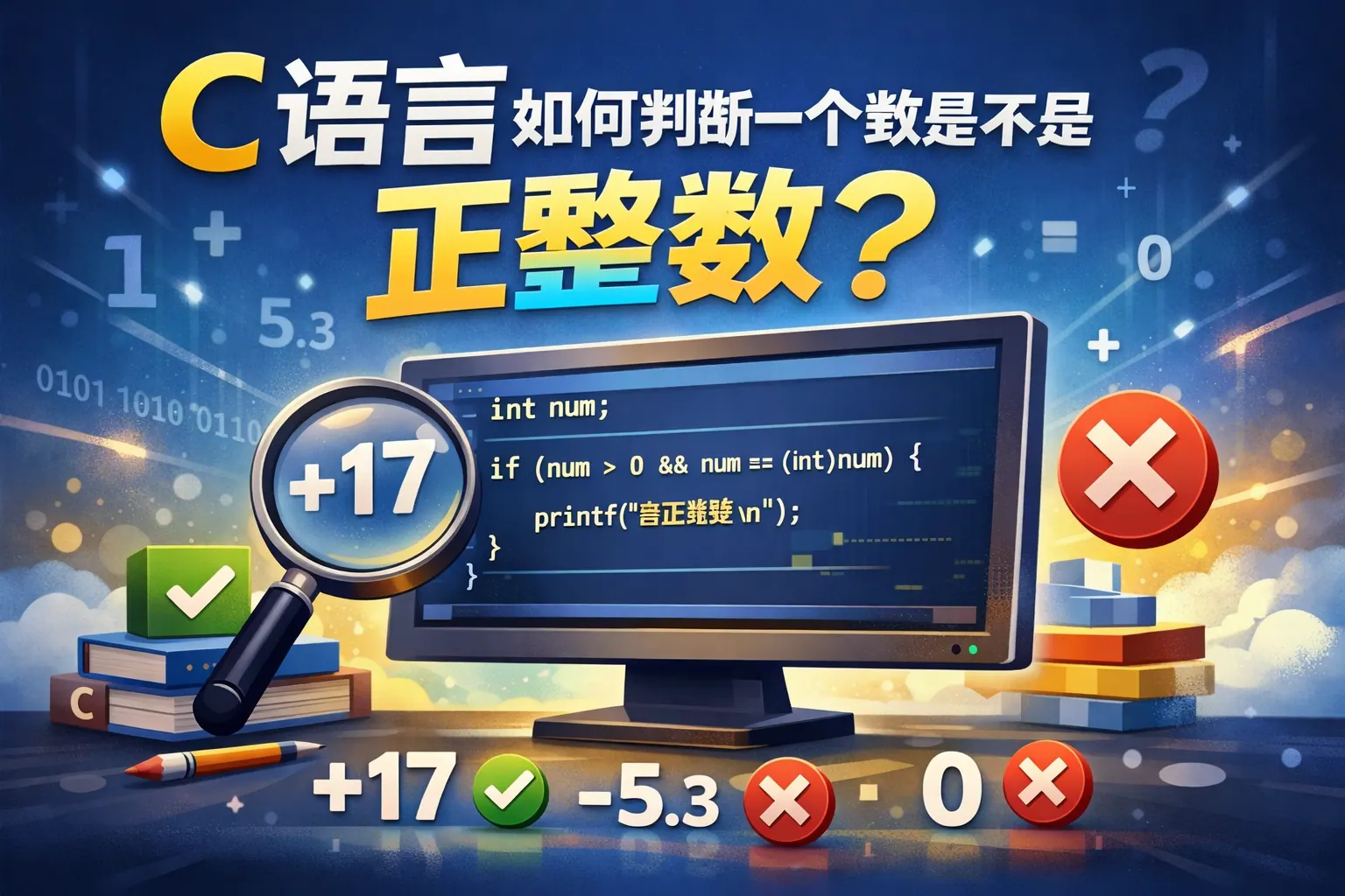 c语言如何判断一个数是不是正整数