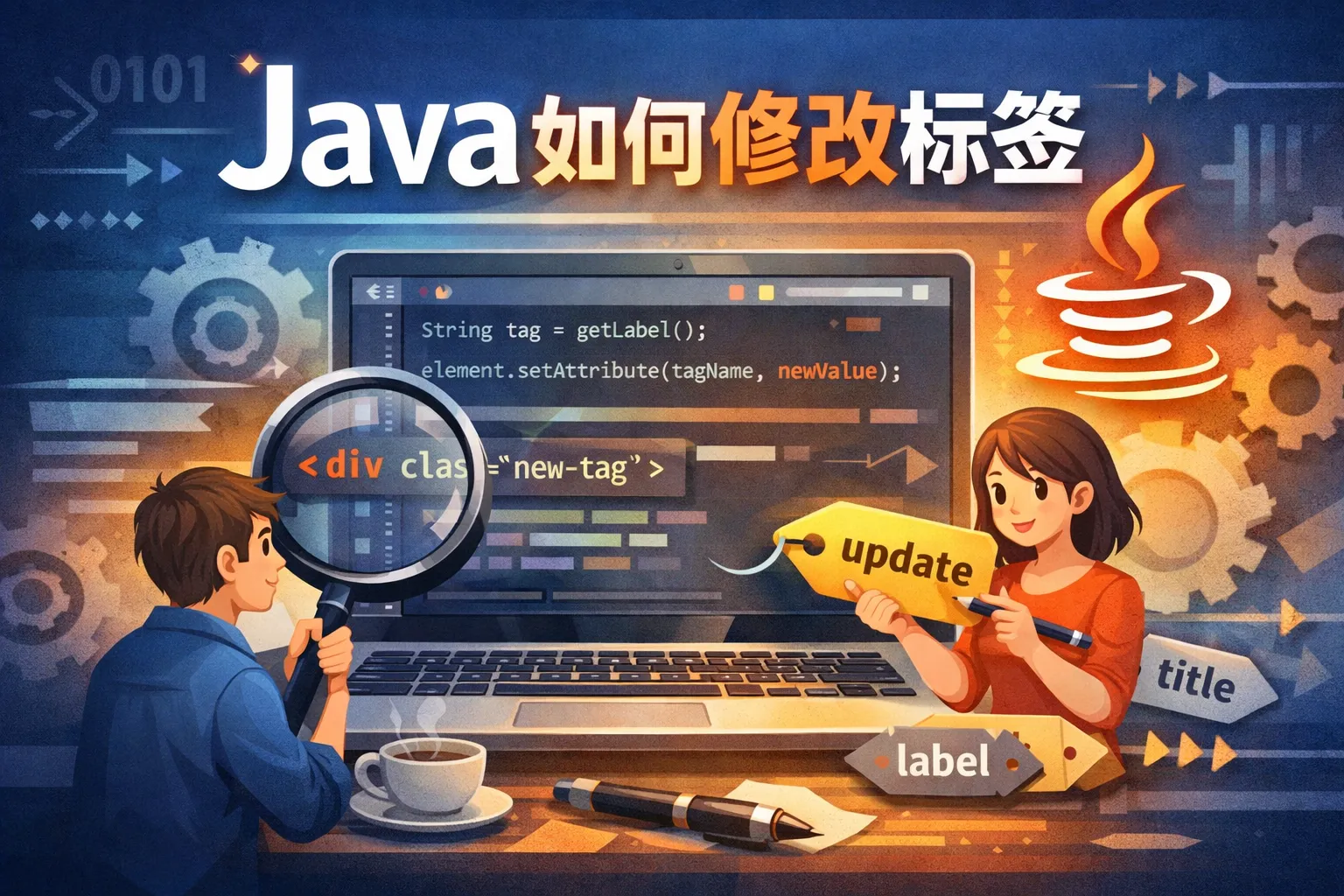 java如何修改标签