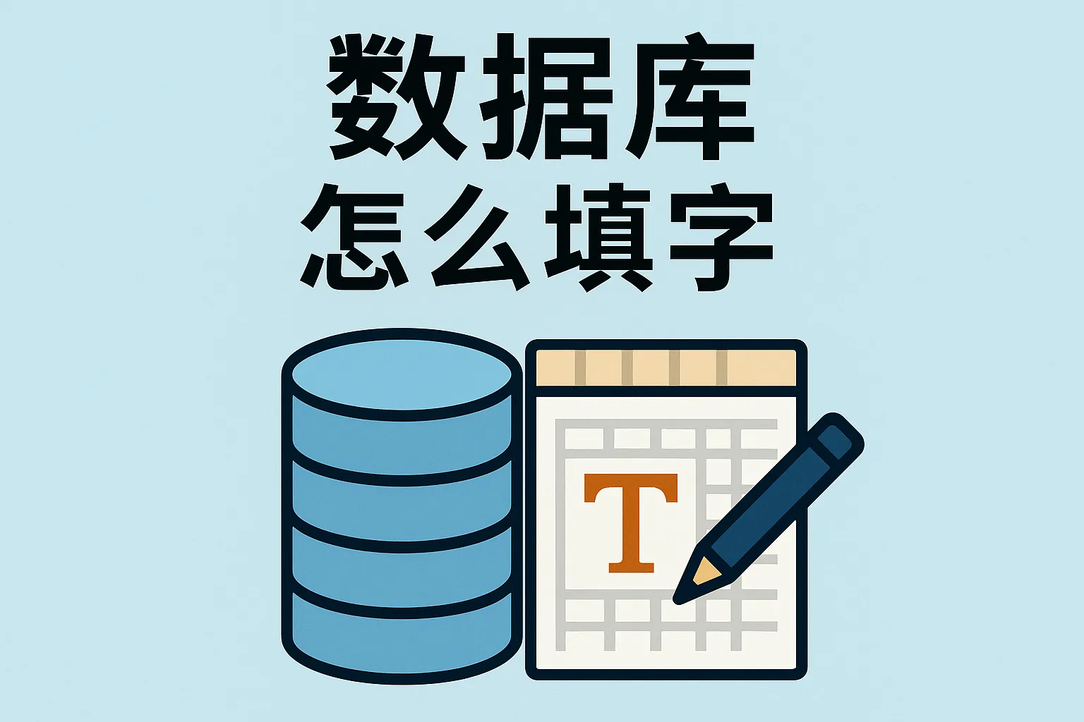 数据库怎么填字