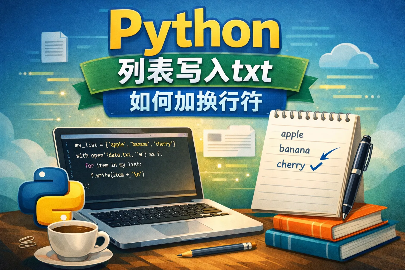 python列表写入txt如何加换行符