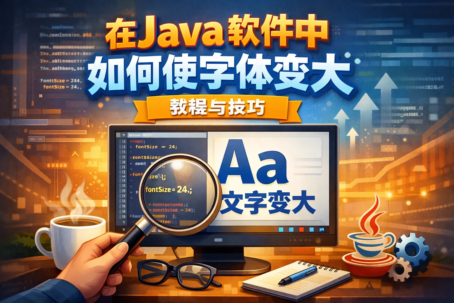 在java软件中如何使字体变大