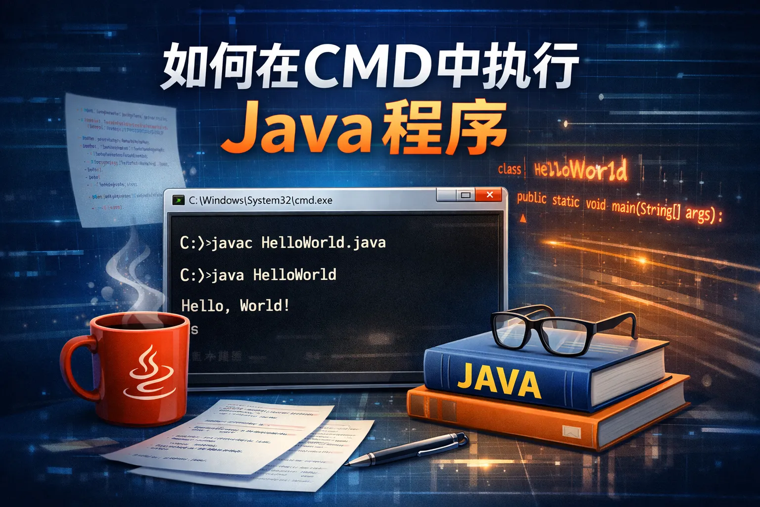 如何在cmd中执行java程序