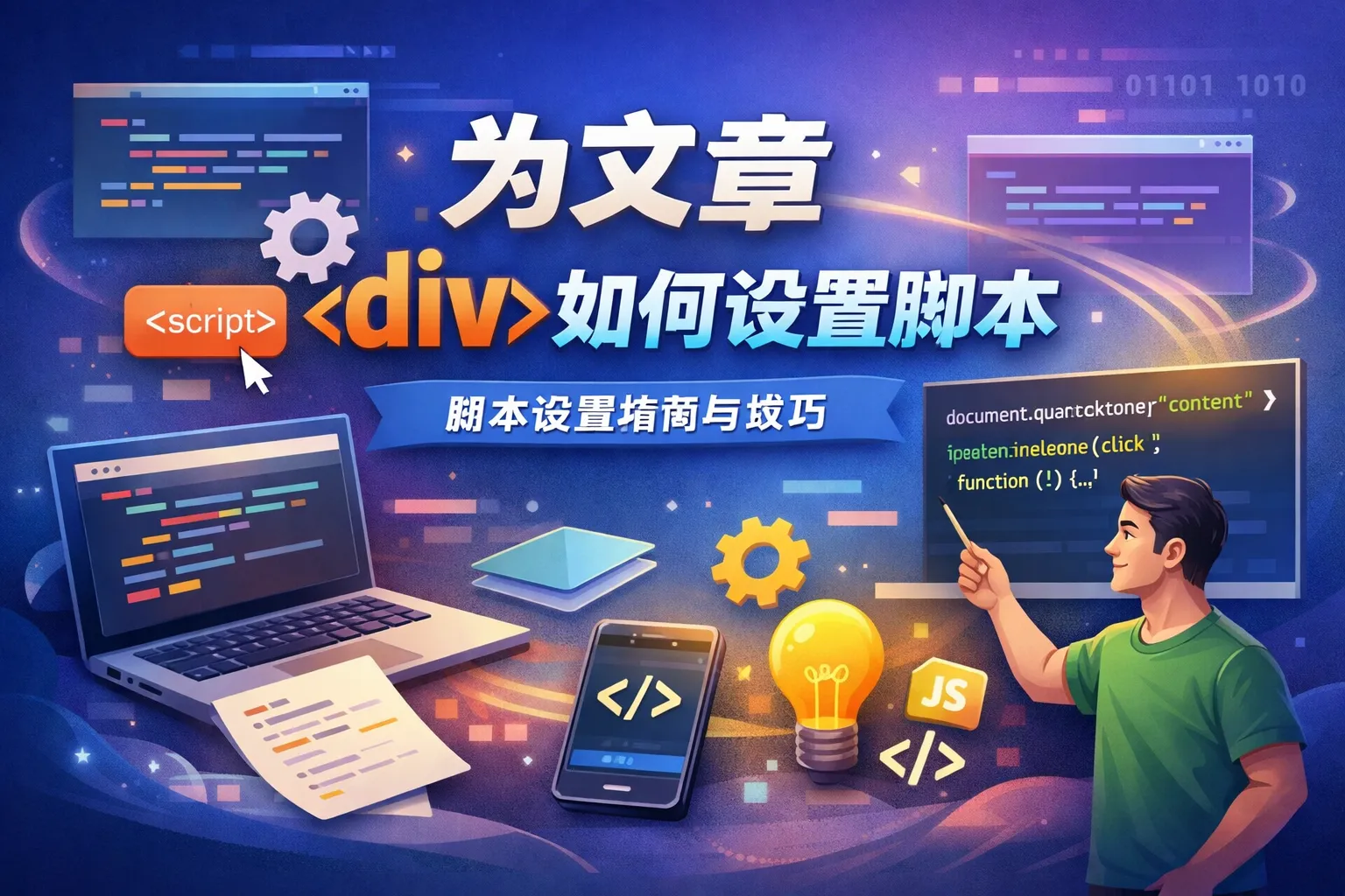 div如何设置脚本