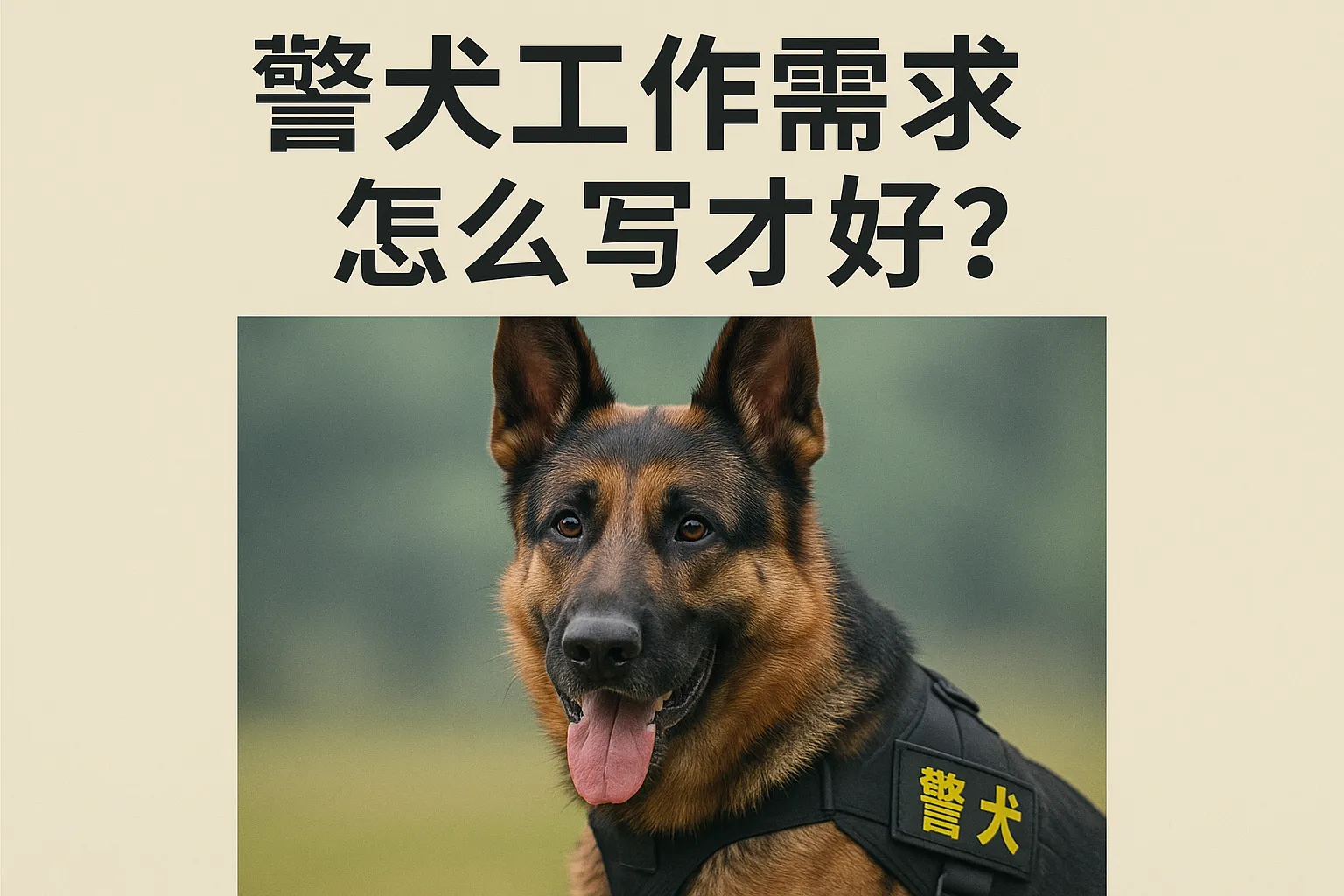 警犬工作需求怎么写才好