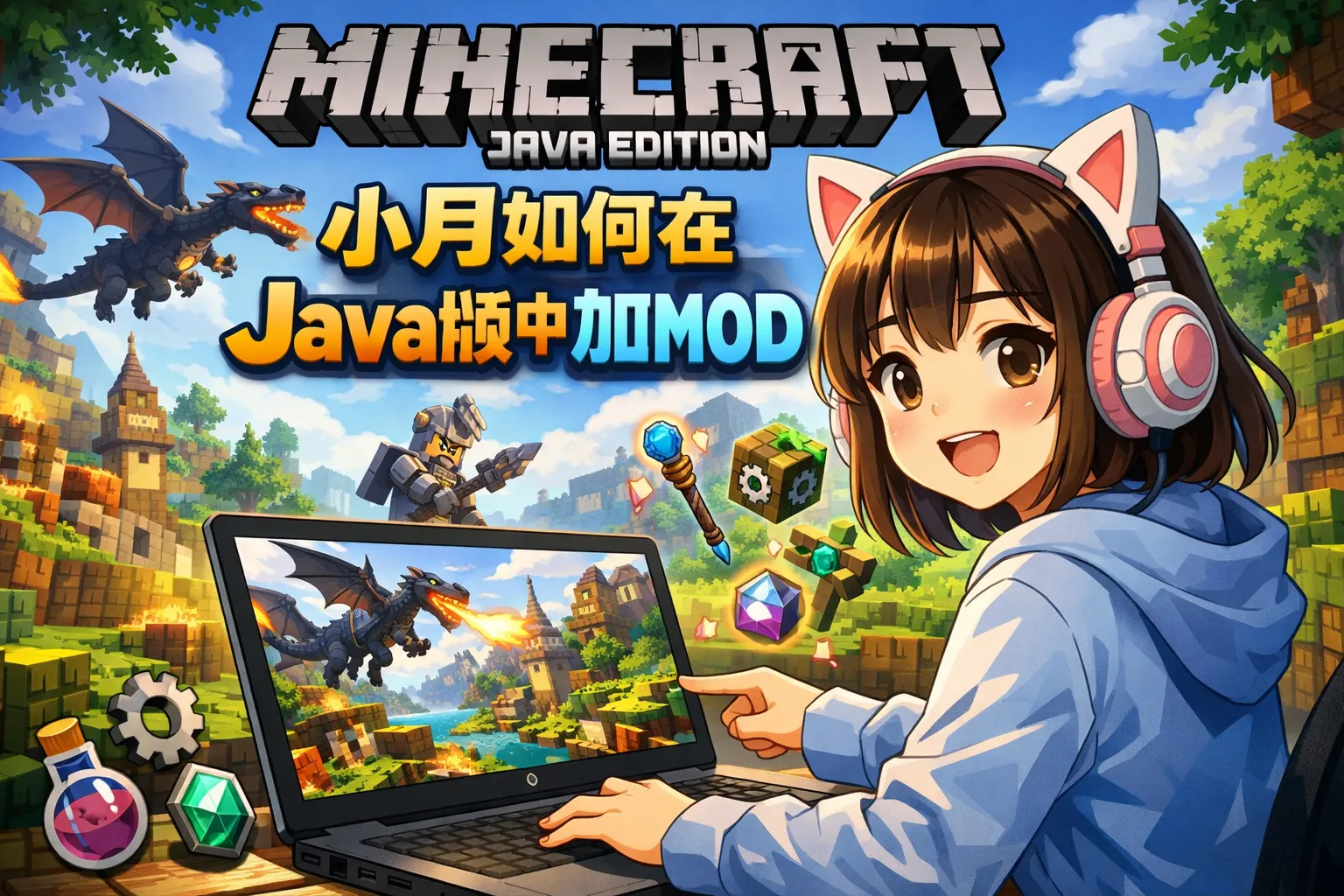 小月如何在java版中加mod