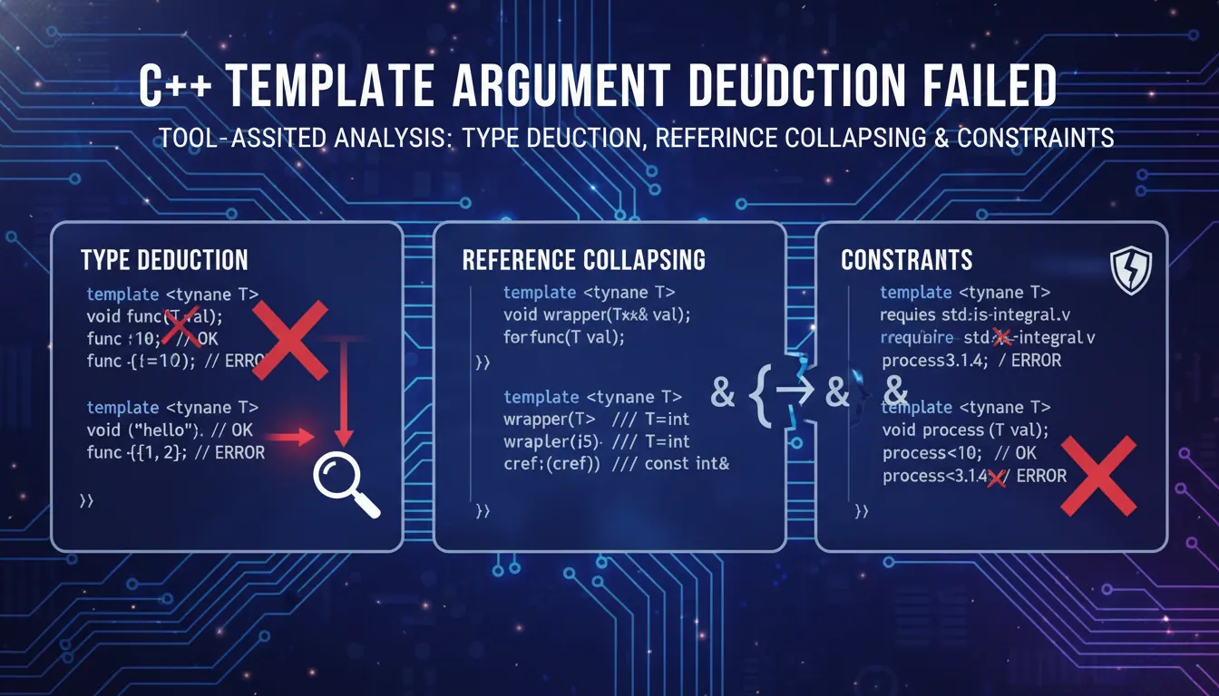 C++ template argument deduction failed怎么用工具辅助分析:类型推导、引用折叠和约束条件的代码示例