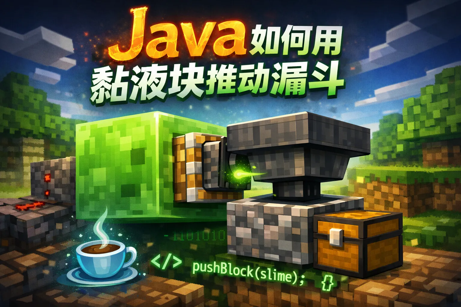 java如何用黏液块推动漏斗