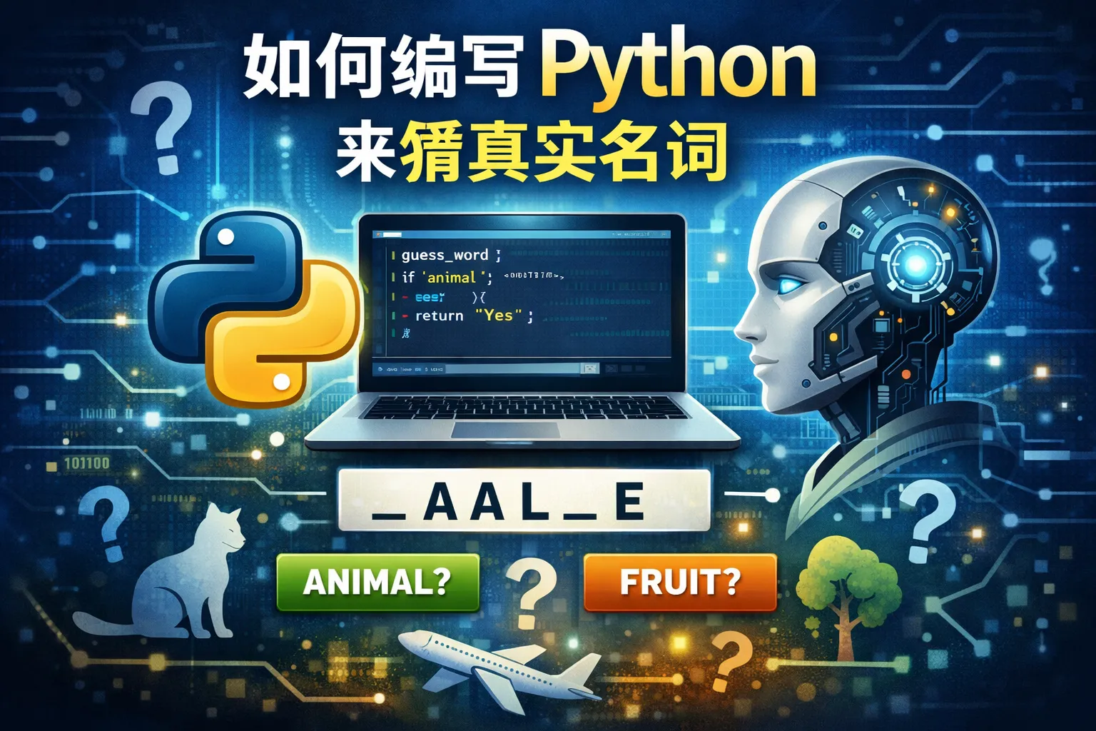 如何编写python来猜真实名词