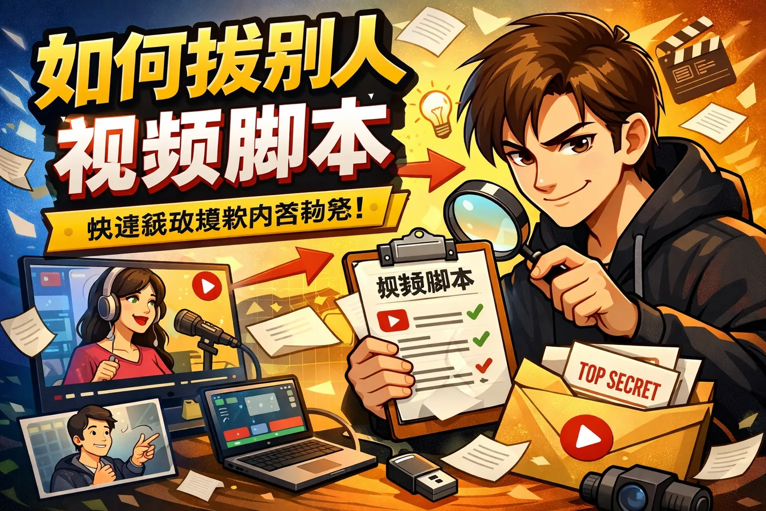 如何拔别人视频脚本