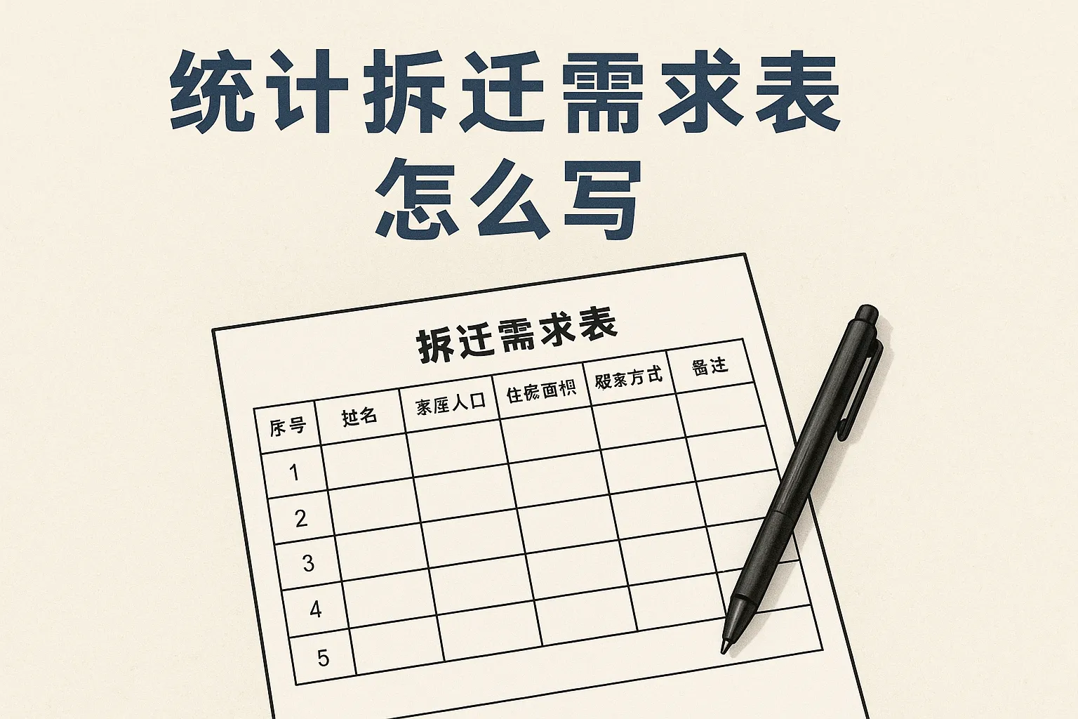 统计拆迁需求表怎么写