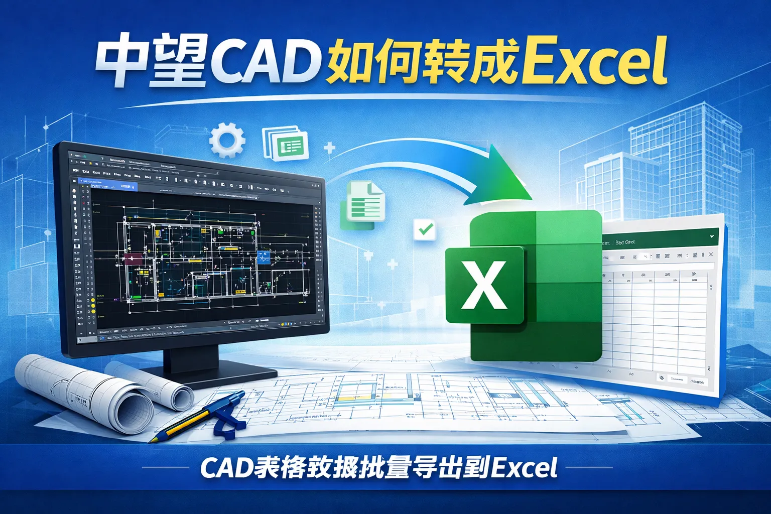 中望CAD如何转成excel