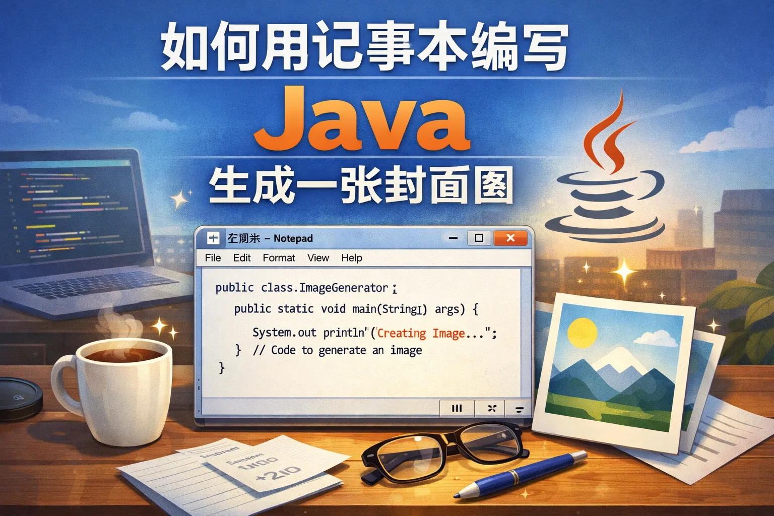 如何用记事本java