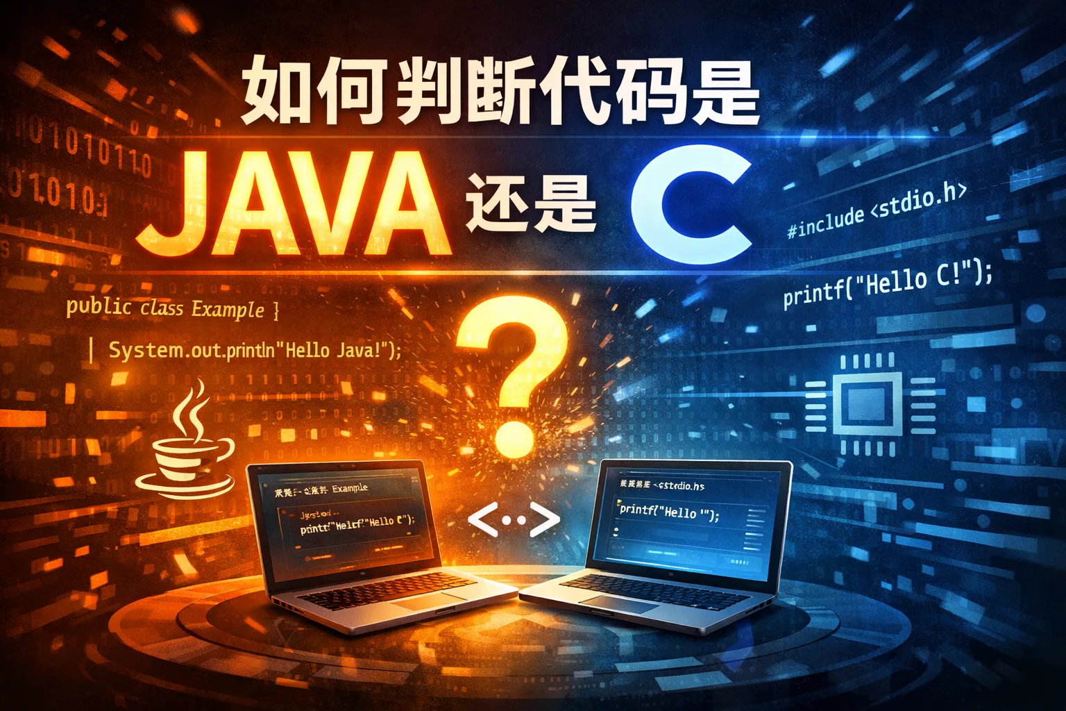如何判断代码是JAVA还是c