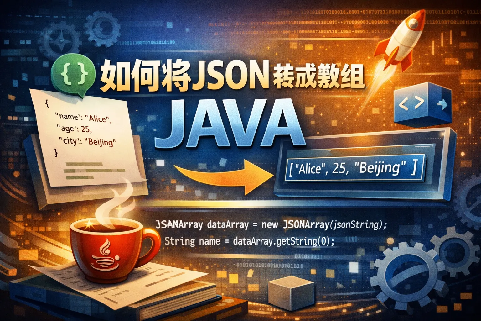 如何将json转成数组 java