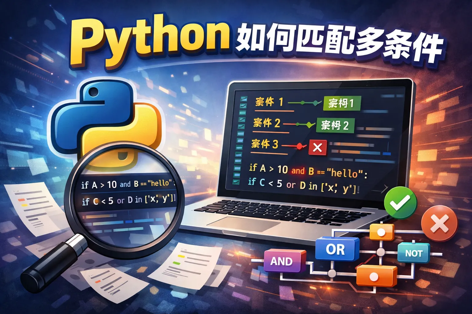 python如何匹配多条件