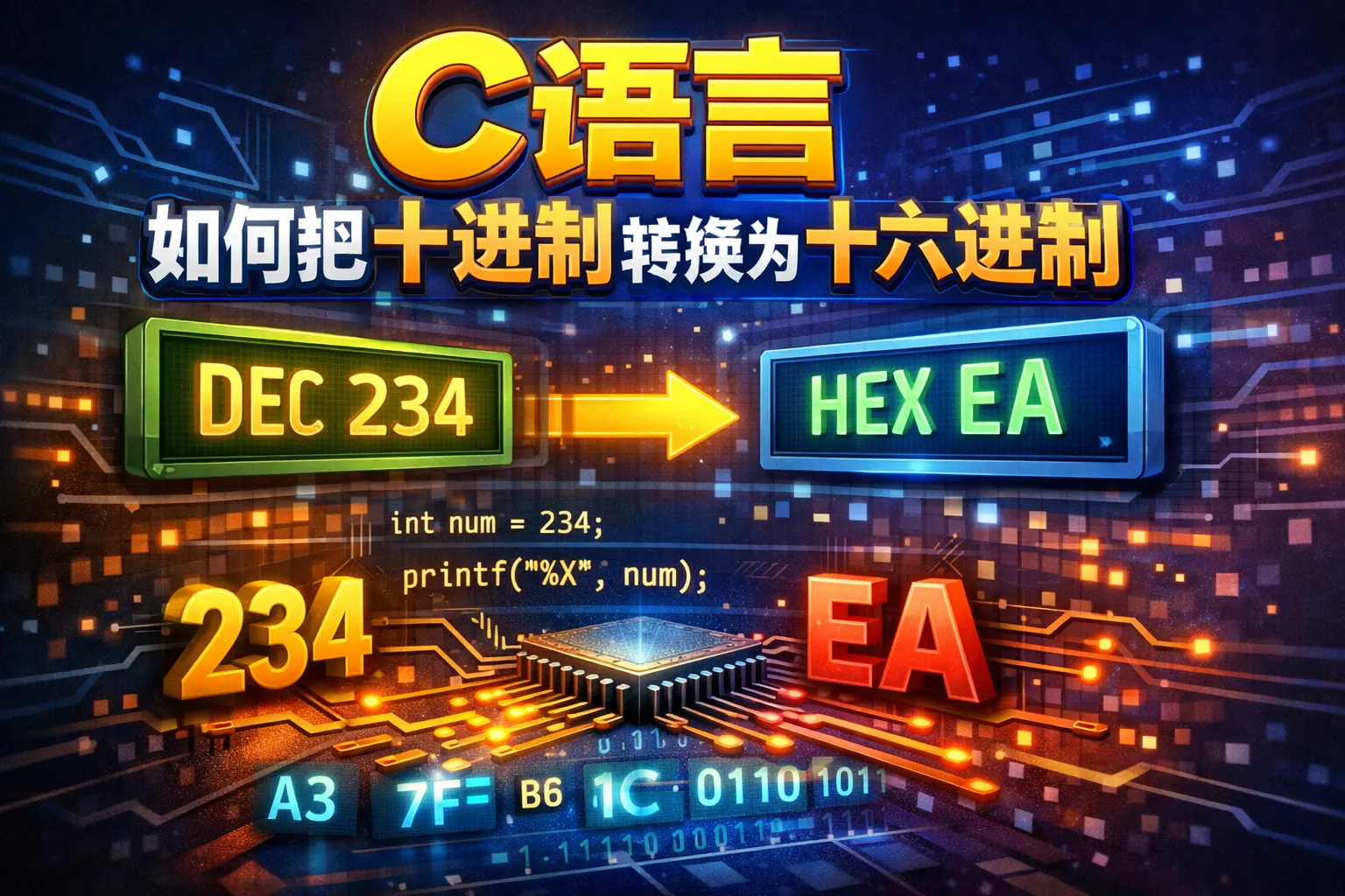c语言如何把十进制转换为十六进制