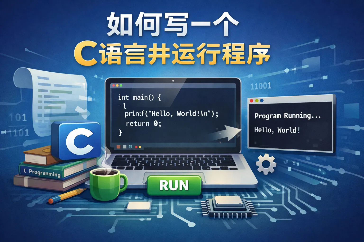 如何写一个c语言并运行程序