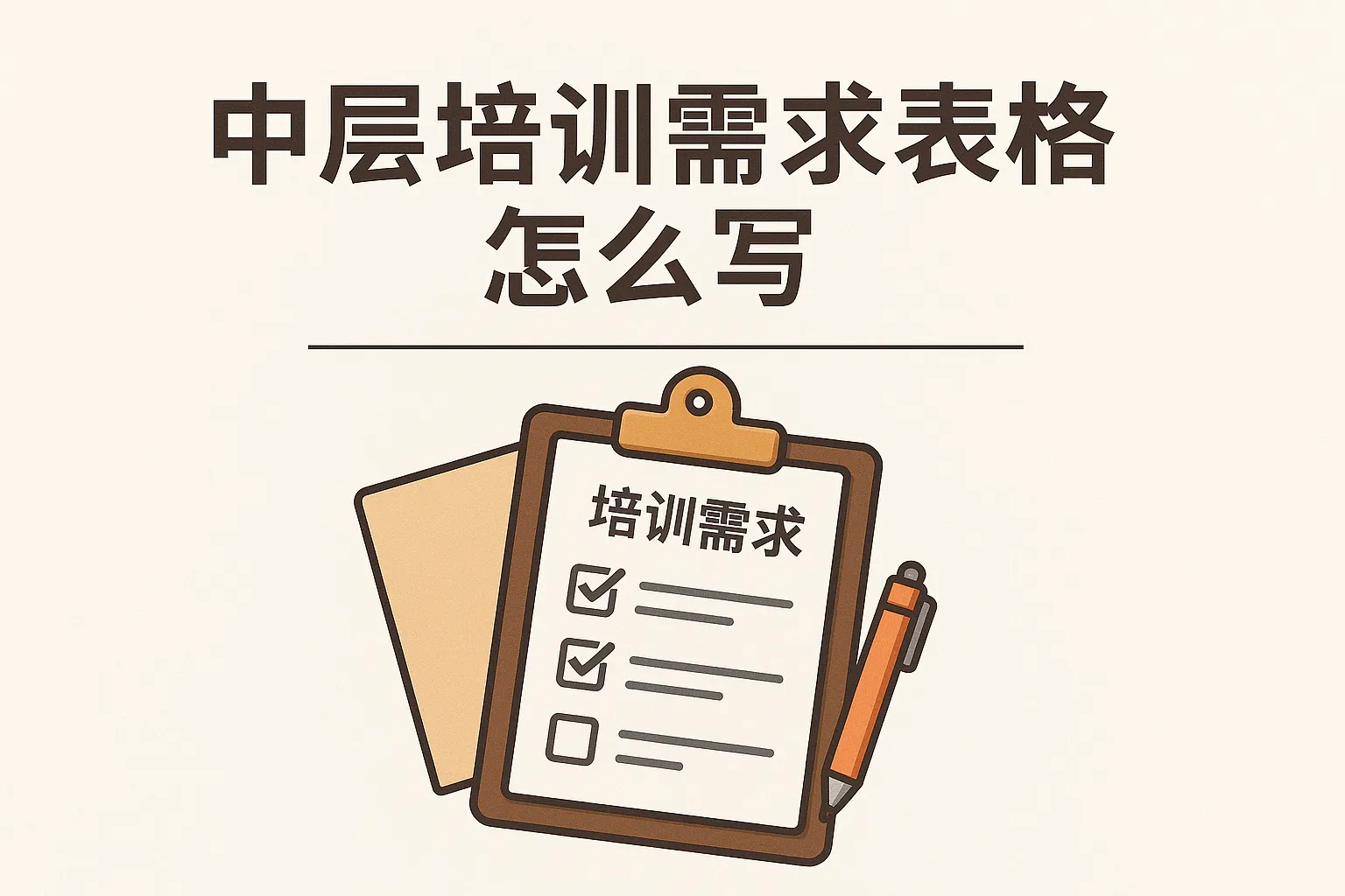中层培训需求表格怎么写