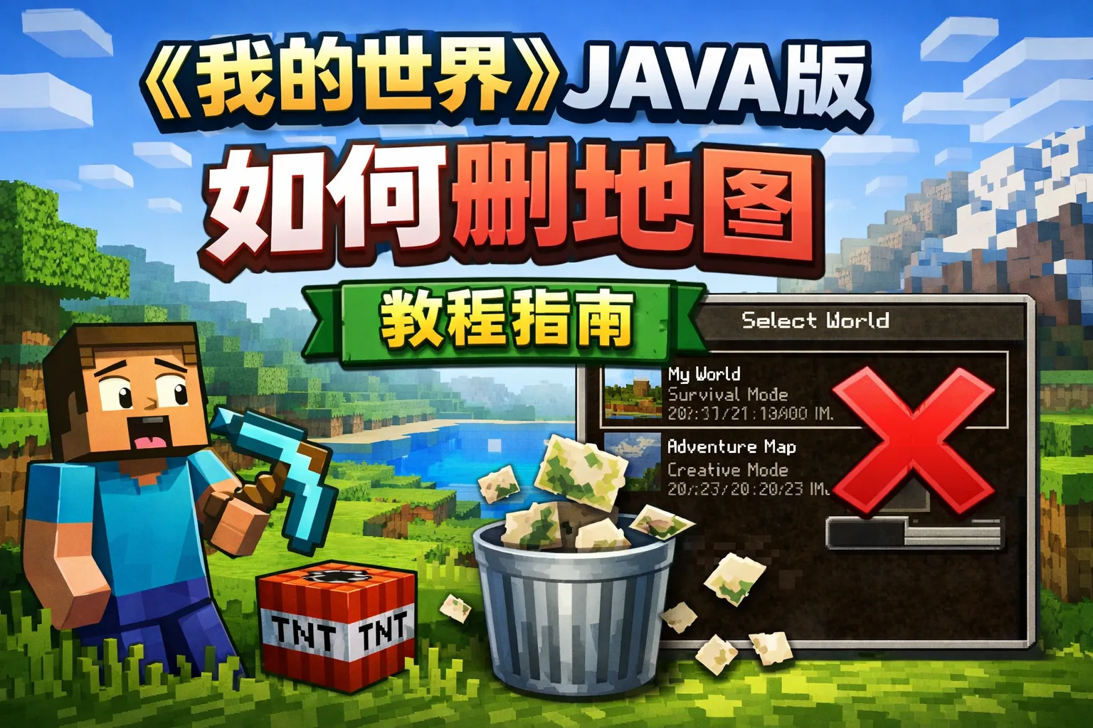 我的世界java版如何删地图