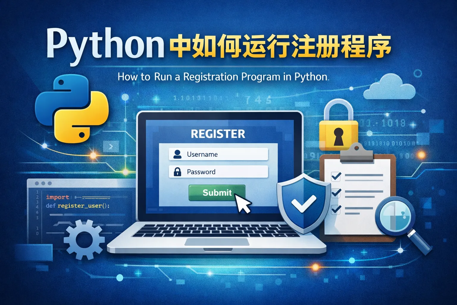 python中如何运行注册程序