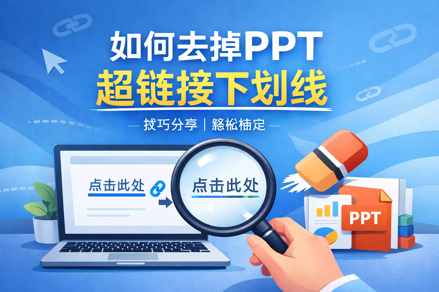 如何去掉ppt超链接下划线