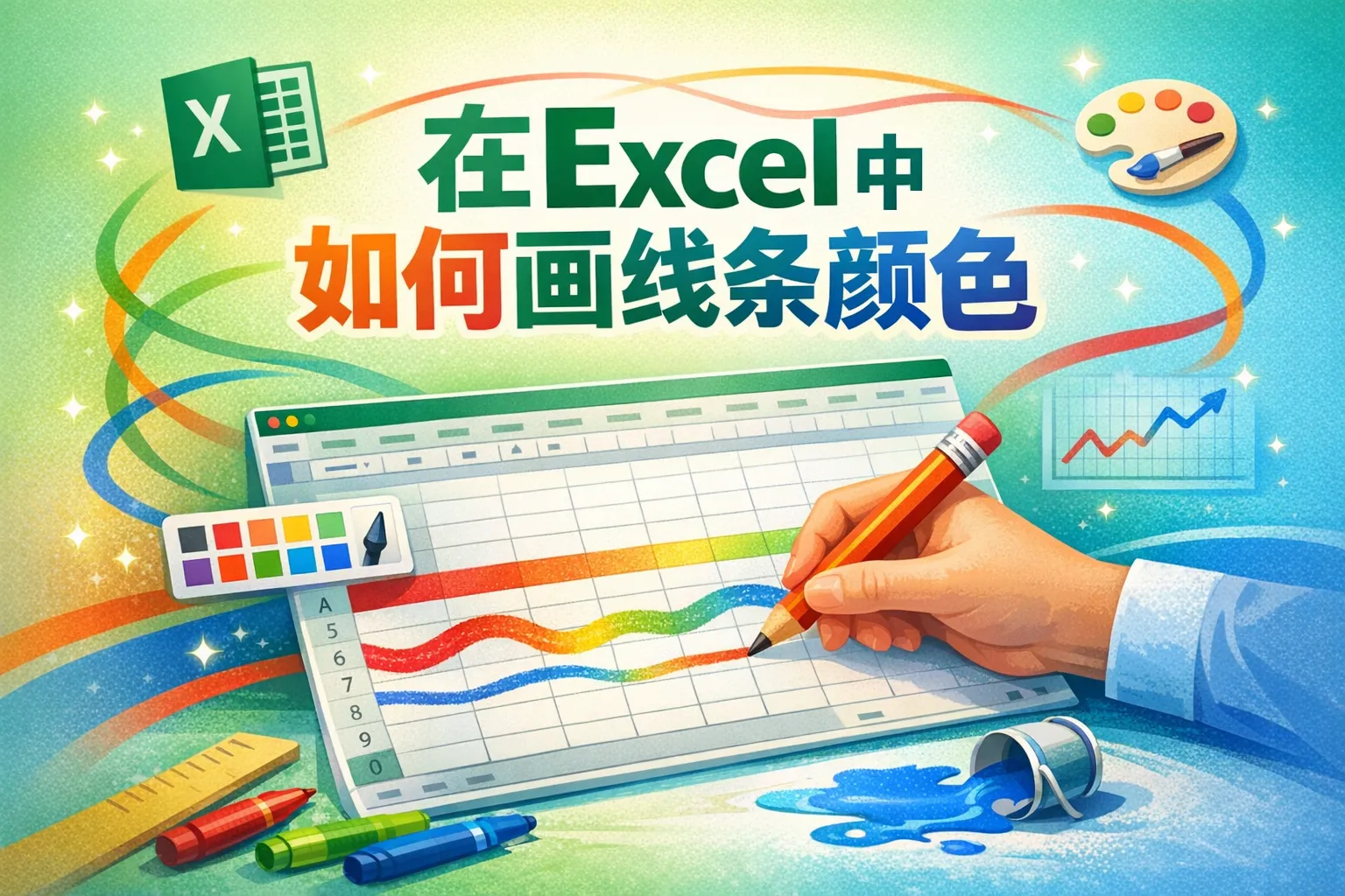 在excel中如何画线条颜色